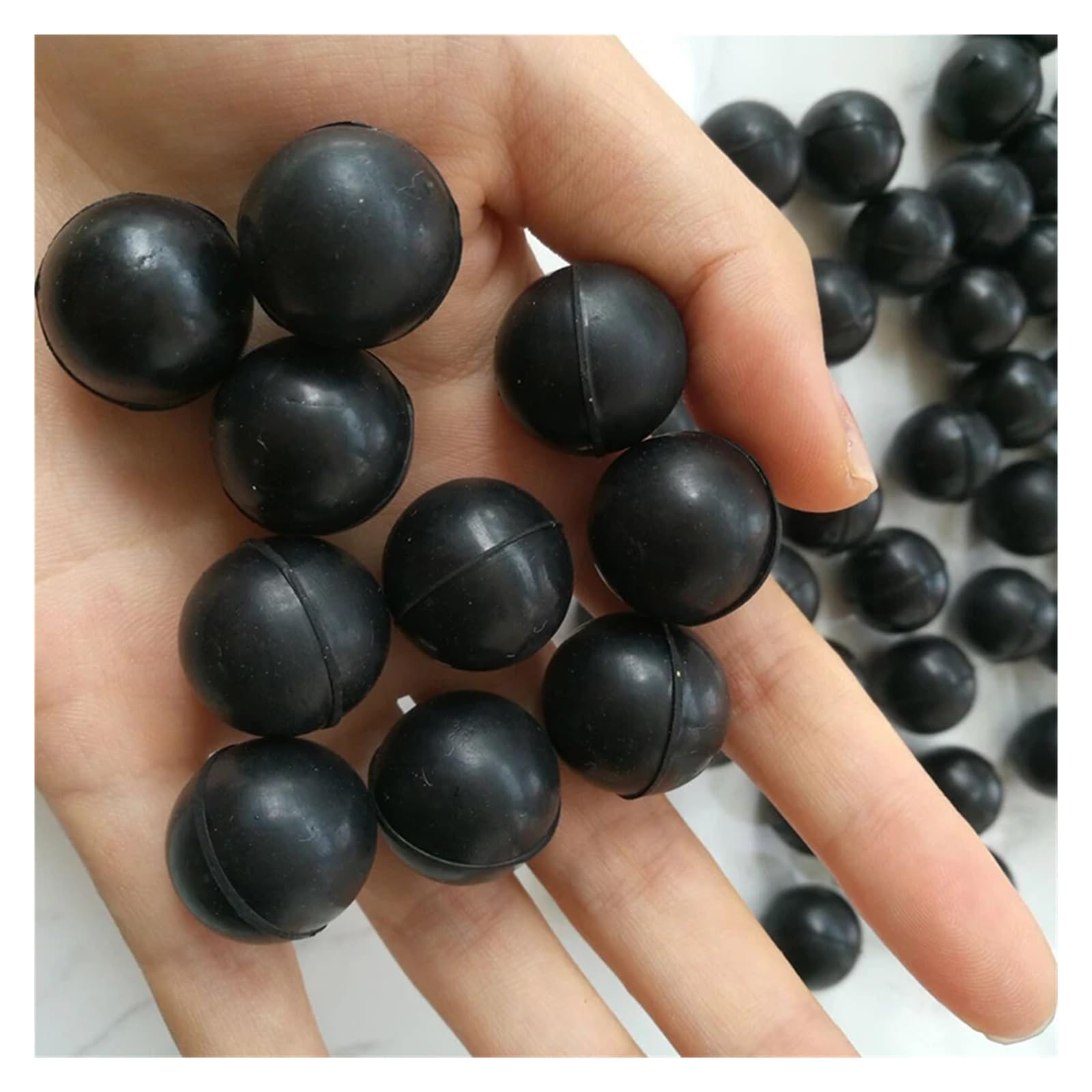 Bola de goma sintética sólida de 2mm a 30mm de diámetro, 50 Uds., bola de goma de sellado, bola de goma sintética con línea de molde pequeña (Tamaño : 20mm 50Pcs)