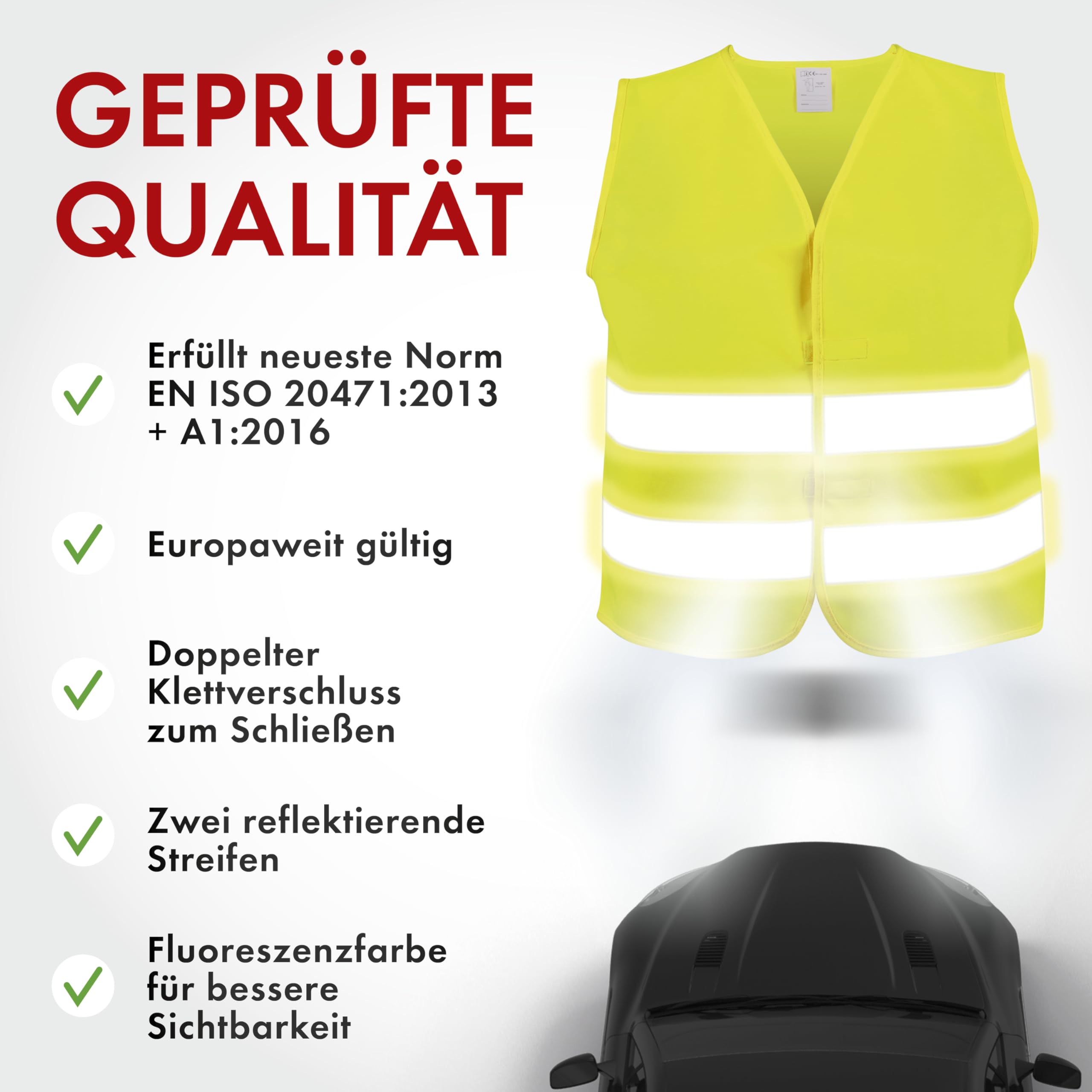 Lot De 4 Gilets Haute Visibilité – Conforme EN ISO 20471 – Taille Unique – Hommes & Femmes – Chantier, Vélo, Sécurité
