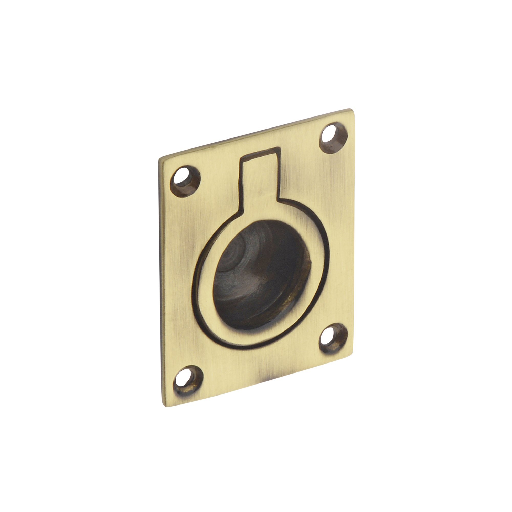 Ring Flush Pull Antique Brass Cabinet Handle/Door Knocker - Brownish Gold..-image-38
