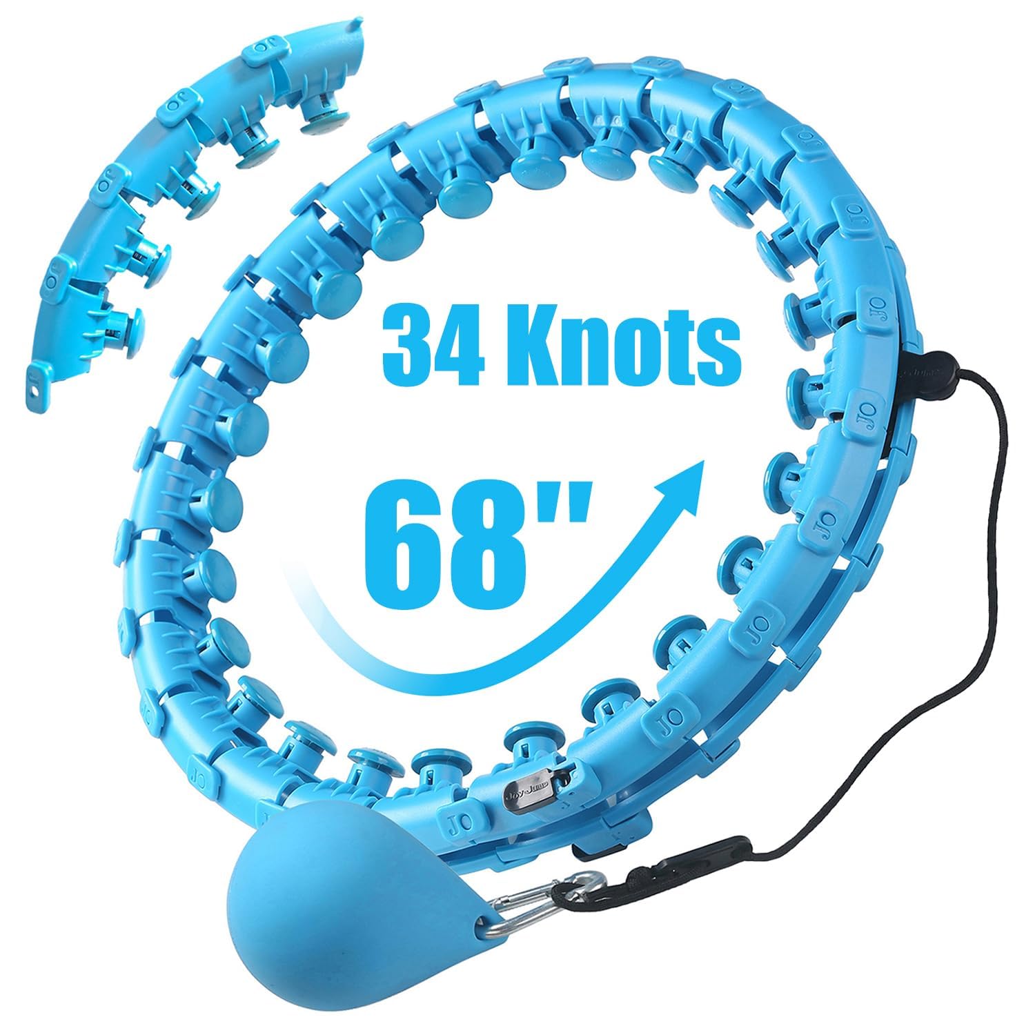 TAKSH ENTERPRISE 29 Knots Weighted Hula Exercise Hoop Extra Large, Infinity Fitness Hoop Plus Size, Smart Giant Hula Hoop for Adults Weight Loss (29 Knots Blue)-image-23