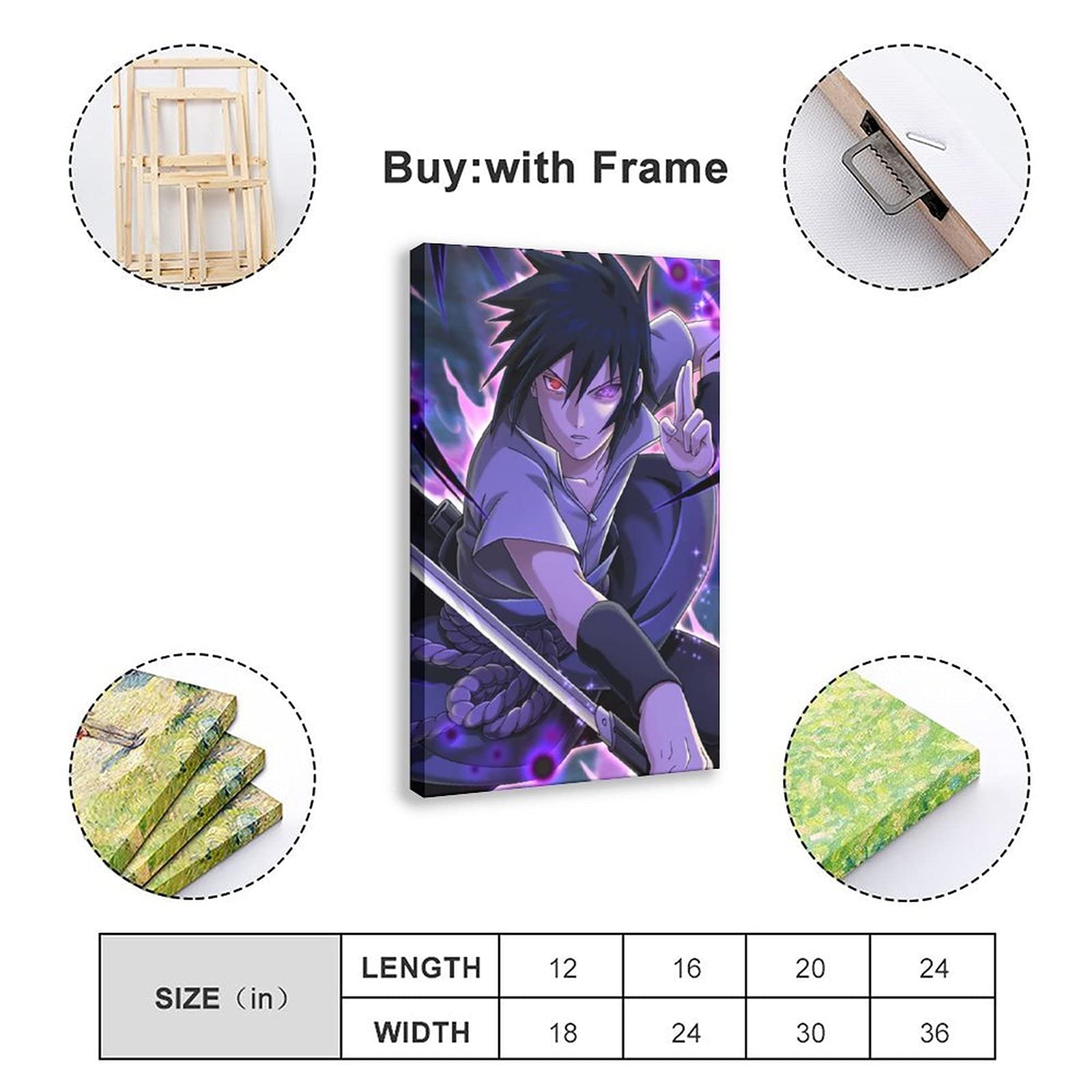 Affiche Toile Naruto - 5 Pièces, Tailles Variées (30x40cm à 30x80cm), Sans Cadre, Décoration Murale Anime Pour Chambre, Salon
