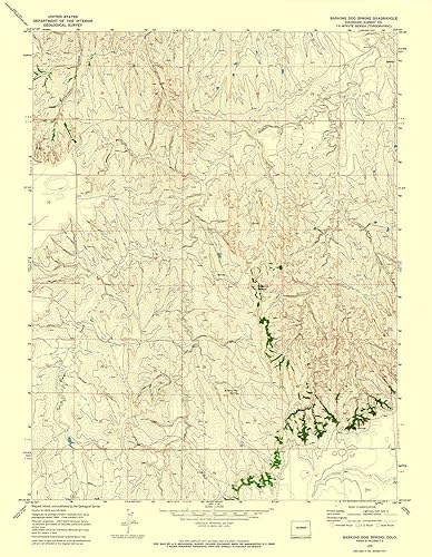 Posterazzi PDXCOBD0001SMALL - Póster impreso con diseño de perro ladrando en primavera Colorado Quad 1970 USGS, 18 x 24 pulgadas, multicolor