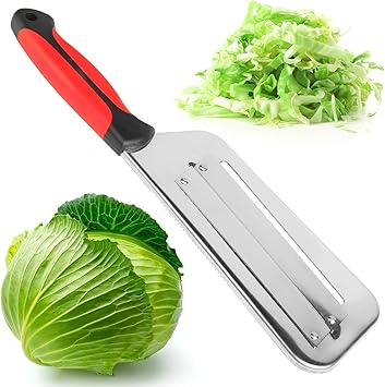 TCCO Cabbage Shredder Kitchen Grater Slicer - Stainless Steel Shredder Knife Fruit Chopper Grater for Kitchen Shredder for Cabbage Cutter - Red Cabbage Shredder for Coleslaw Cabbage Slaw Chopper Knife