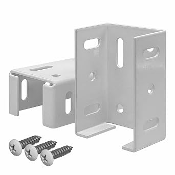 Heavy Duty Aluminum Fence Bracket, 2 pcs w Screws | for Vinyl Fencing Panel to Post Connection, Metal Replacement for 2.75in Plastic Brackets, Fits 2-3/4" Rails, Includes Screws