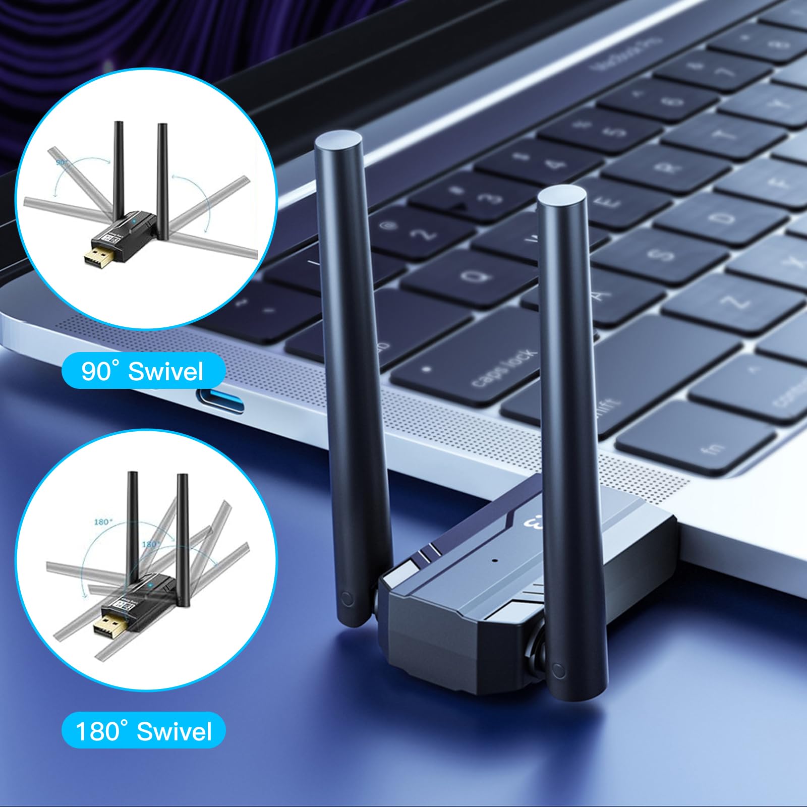 Binnan 150M Ricevitore Bluetooth, Adattatore Bluetooth 5.4 USB, Scheda Bluetooth Dongle Compatibile con WIN7/8.1/10/11, Adatto per Tastiera Mouse con Cuffia per PC Notebook