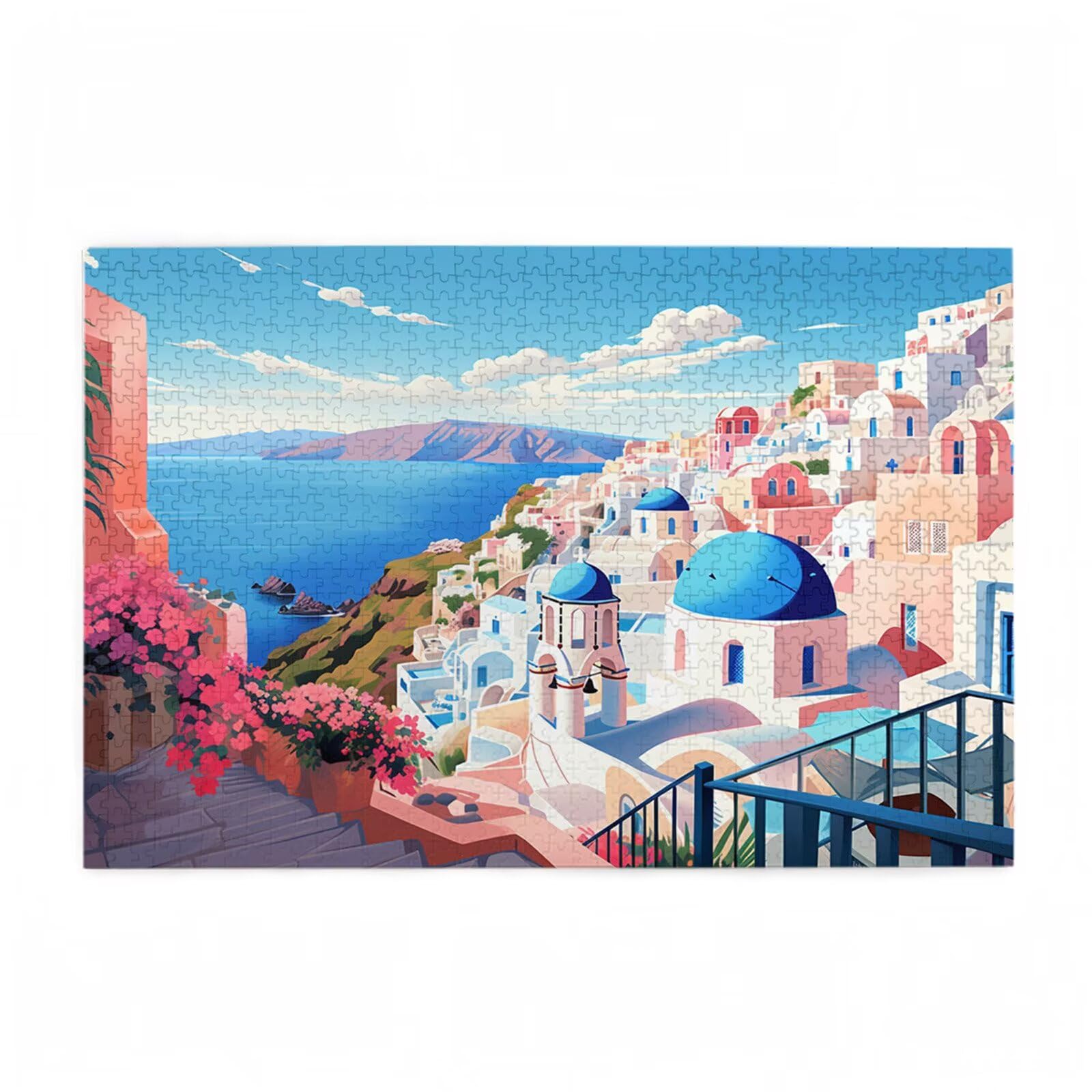 5000 sztuk puzzli dla dorosłych, kreatywne niemożliwe puzzle dla dorosłych początkujących, duża drewniana układanka z plakatem i pudełkiem do przechowywania, wystrój domu, motyw: kwiat i Morze