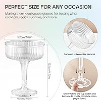 Vista 4 de Paquete de 20 Copas de Champán de Plástico, Copas de Champán de 7oz de Torre de Champán de Plástico Indestructible, Copas de Cóctel de Acrílico