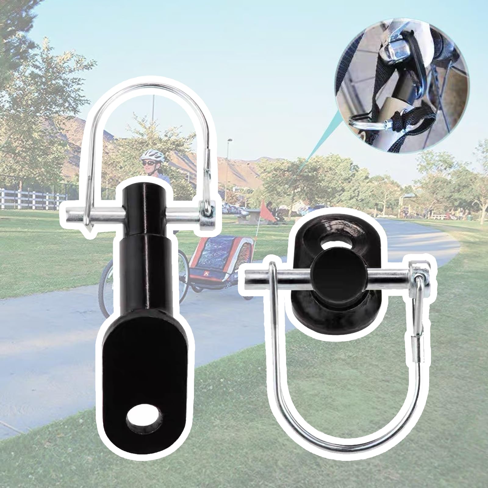 Conector de enganche de remolque de bicicleta, accesorios de adaptador de ciclismo para remolques infantiles, remolques de bicicleta de carga y mascotas 7