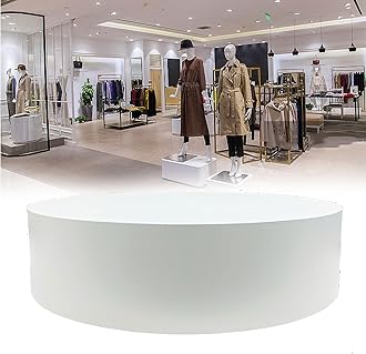 Round Display Pedestal Stand, Bridal Shop Platform Base, for Mannequin/Shoe/Bags/Network Personnel Live Show,White,30x40cm/11.8 * 15.7IN