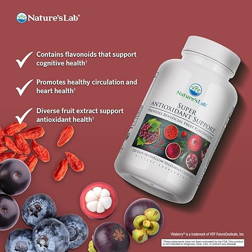 Miniatura 2 de Nature's Lab Soporte súper antioxidante - Resveratrol, Acai, bayas de Goji, fruta noni, granada - 120 cápsulas (suministro para 60 días)