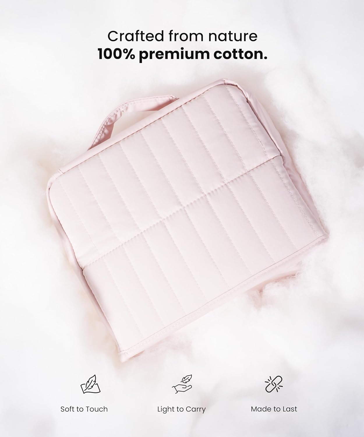 APT 1101 Standing Makeup Bag, Travel Makeup Organizer with Magnetic Fold-Down Design, Portable makeup Case with Compartments for Brushes & Tools (Light Pink) - Image 6