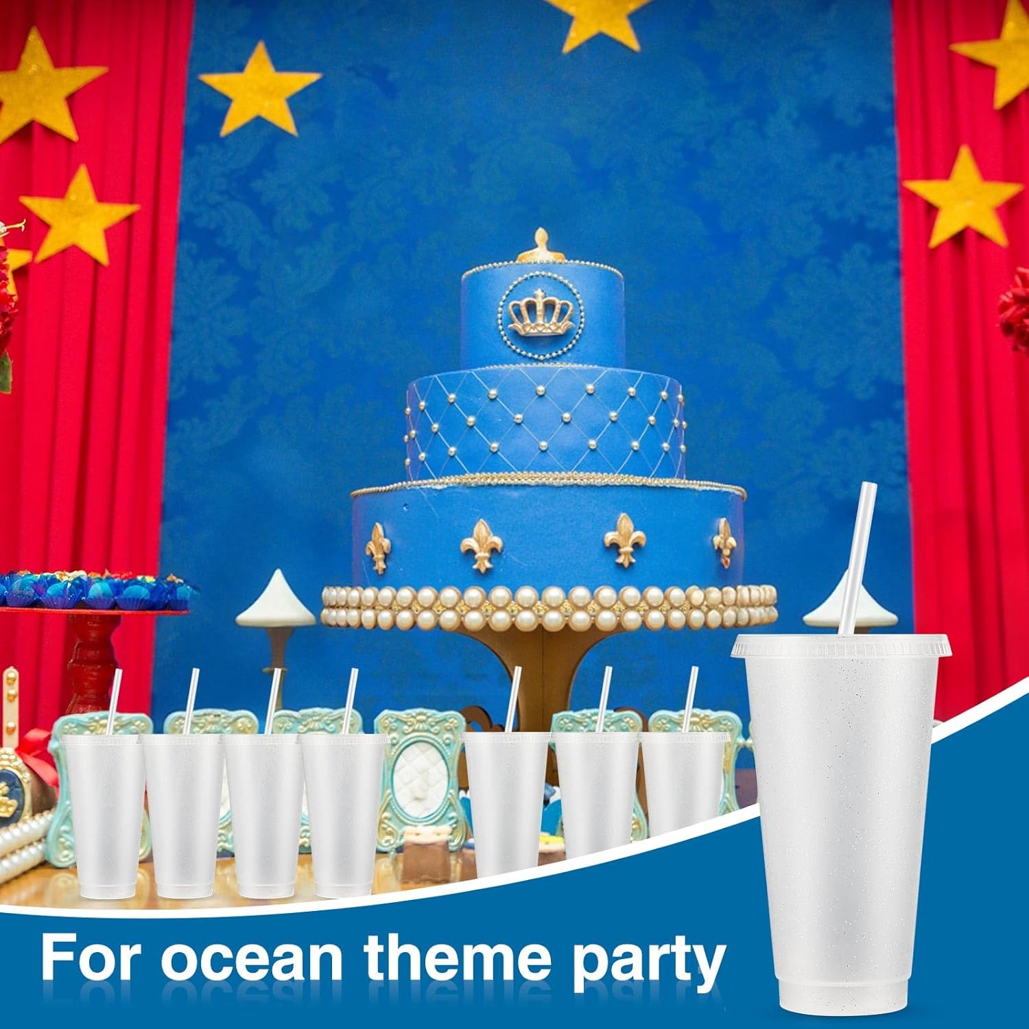 Amyhill 12 Pcs Reusable Glitter Cups with Lids and Straws 24 oz Plastic Tumbler Iced Coffee Cup Travel Mug for Smoothie Juice Birthday Sleepover Party Supplies for Valentine Girl(Clear) - Image 5