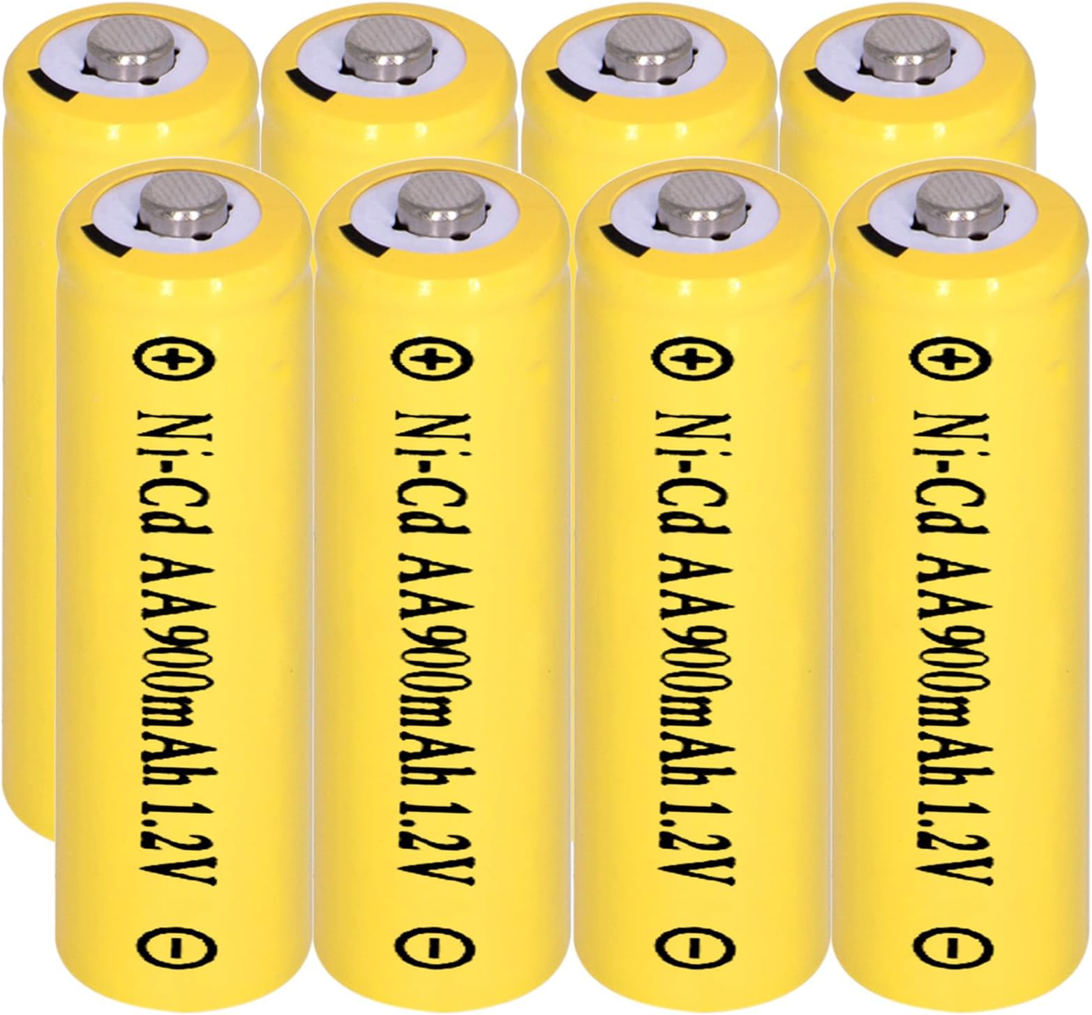 Yibatopow 8 Packs 1.2V AA 900mAh NiCD Rechargeable Solar