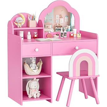 Mamizo Children's Dressing Table with Mirror for Nursery Role Play