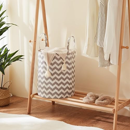 Miniatura 3 de TECHMILLY Cesta de lavandería para bebé con asas largas, cesta plegable para ropa sucia de 63 litros, cesta de almacenamiento de juguetes para