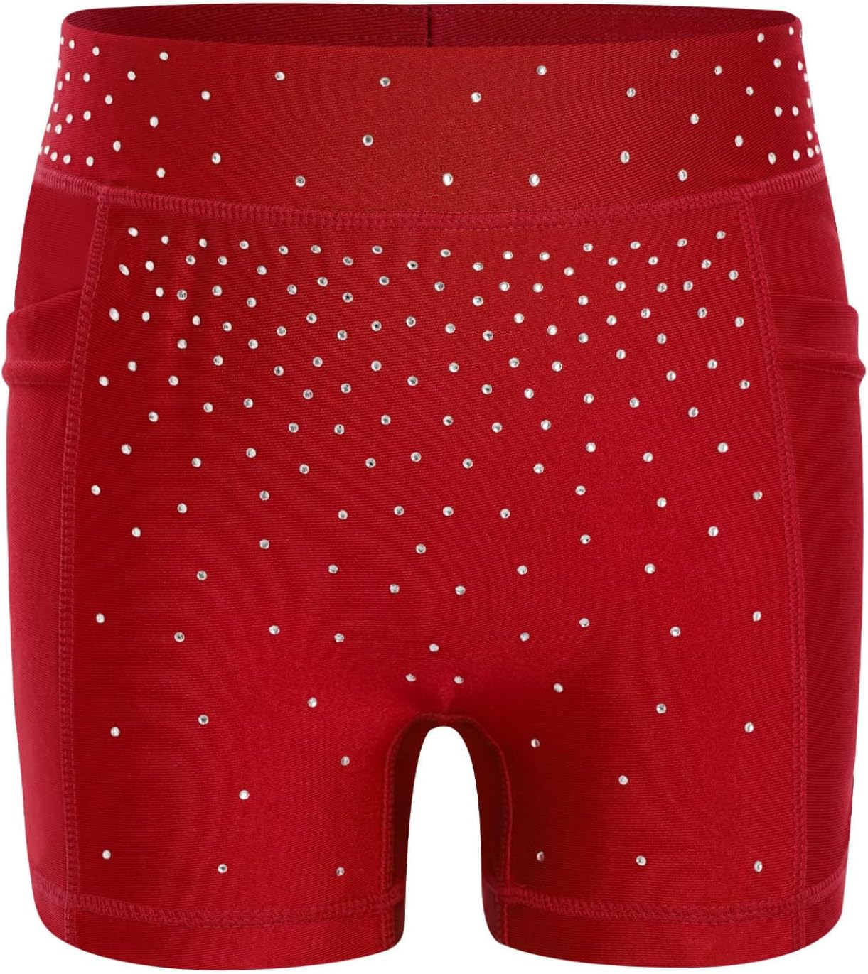 Yhong Kids Girls Ballet Dance Costume Gymnastics Performance Competition Outfits Rhinestone Dance Shorts