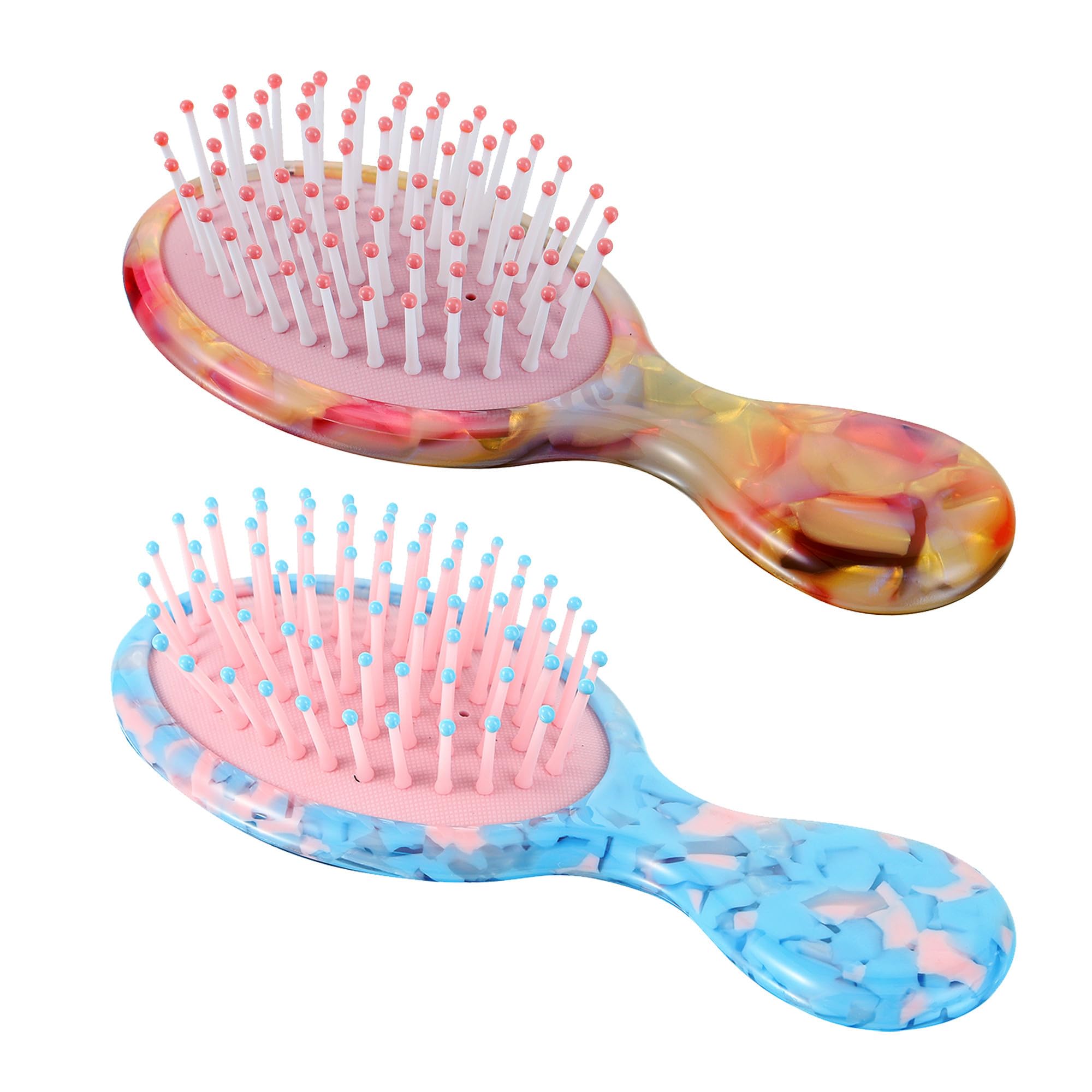 Amazon | セルロースアセテートハンドルヘアブラシ、SINIDEミニ