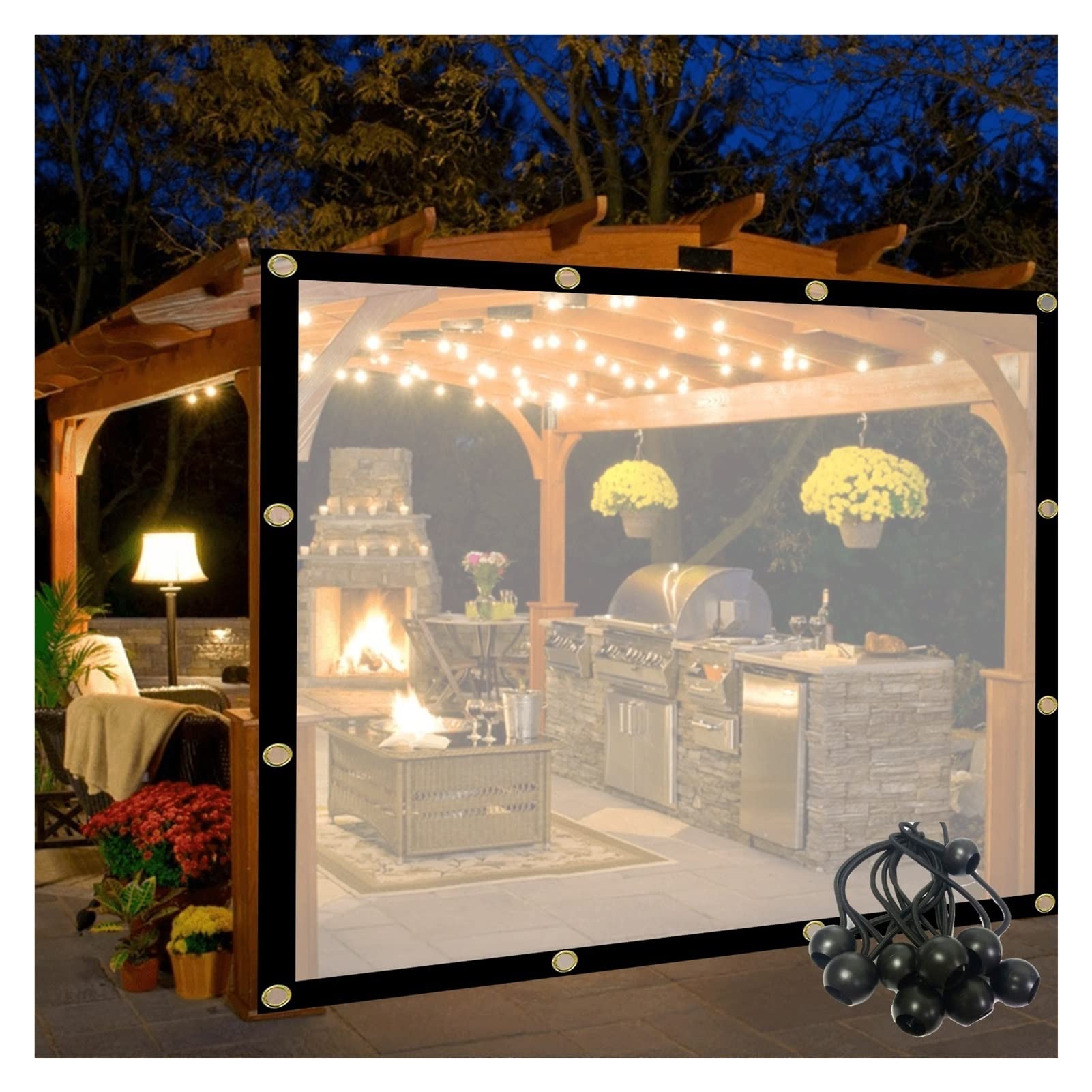 GLDYTVF HeavyDuty Waterproof Clear Tarpaulin TarpTransparent Outdoor Cover for Greenhouse Garage and More (4x2.5m / 13.2x8.25ft)