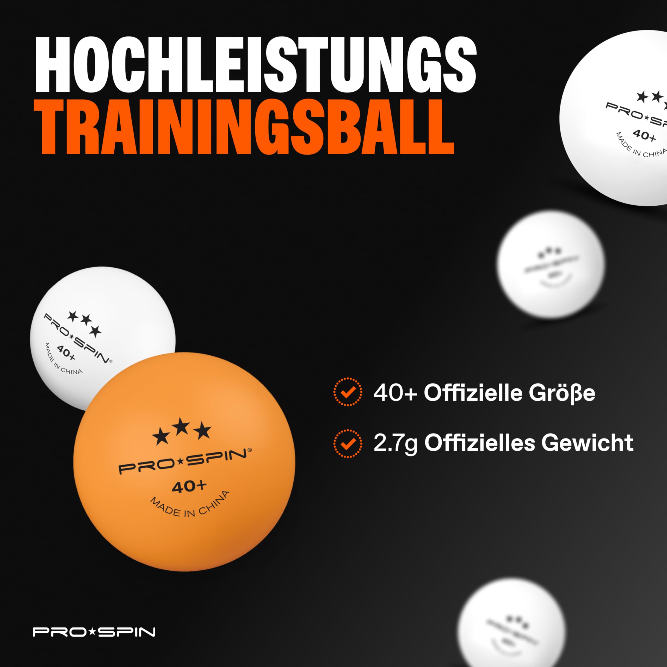 PRO-SPIN Tischtennisschläger – Hochleistungs-Tischtennis Set | Premium Tischtennisschlaeger, 3-Sterne-Tischtennisbälle, Kompakte Aufbewahrungstasche