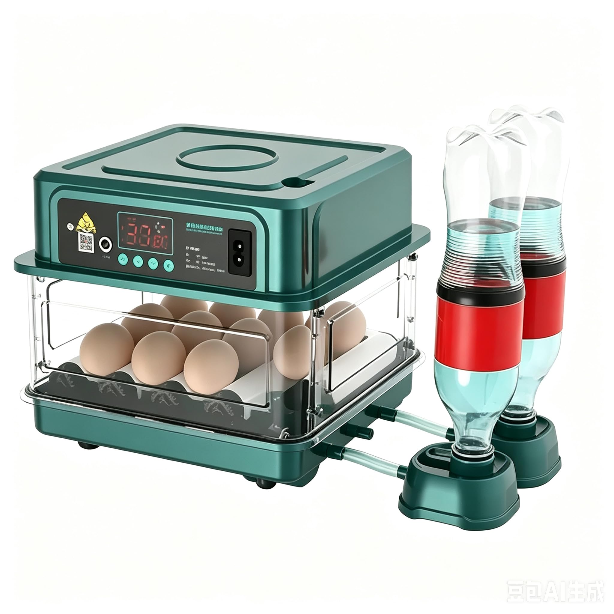 Incubadora totalmente automática de 10-36 huevos, incubadora de gallinas con giro automático de huevos, control de temperatura y humedad, para incubar pollos, patos, gansos, codornices (10 huevos)