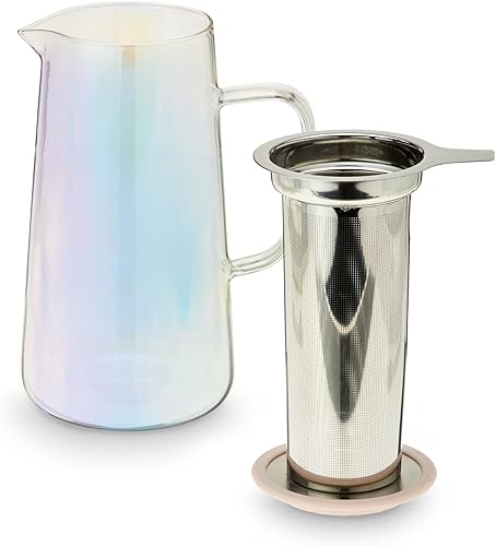Miniatura 6 de Pinky Up Annika - Tetera de vidrio - Infusor de té y tetera para té suelto, 33 onzas iridiscentes
