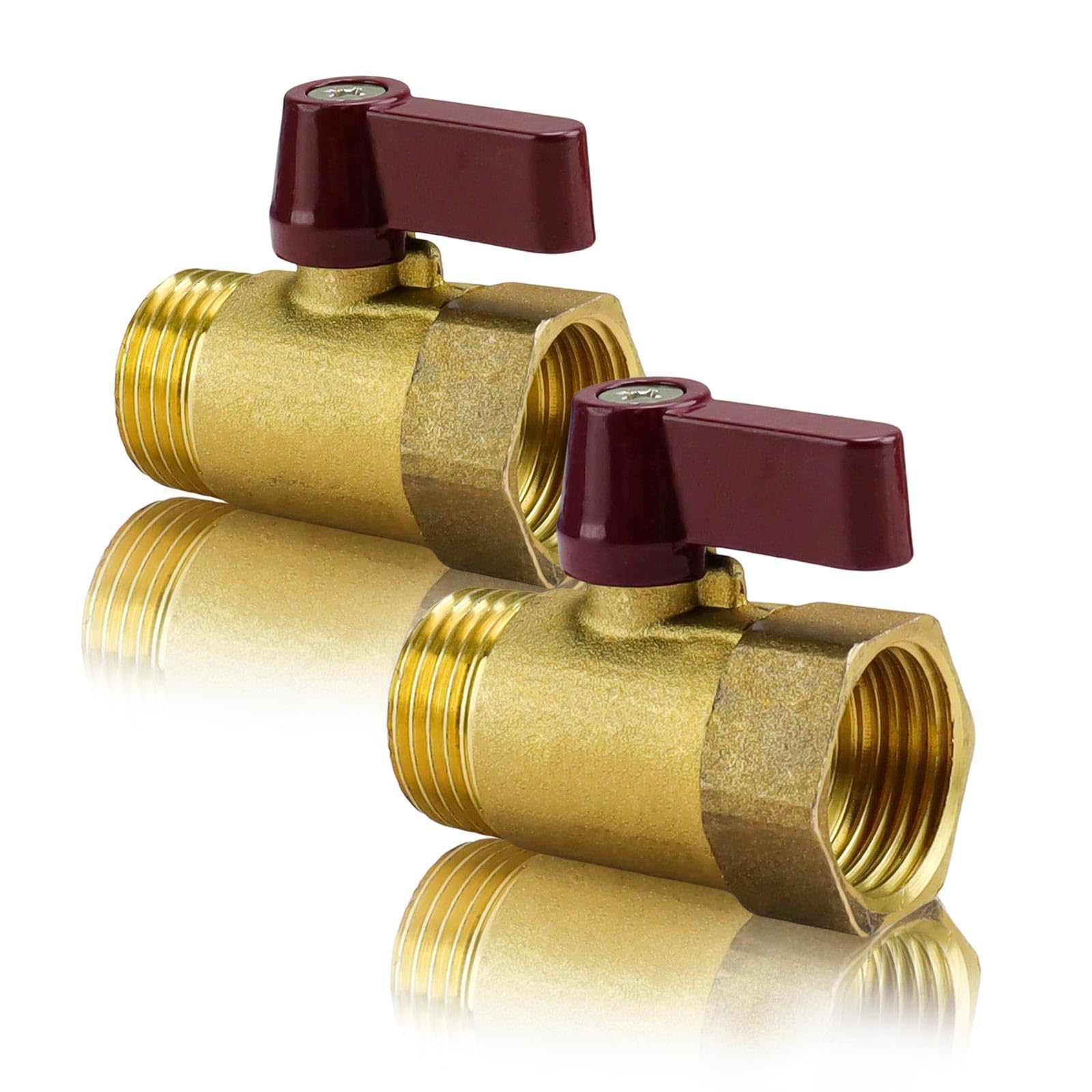 2 Valvole A Sfera 1/2 Pollice In Ottone - Per Cucina, Bagno, Riscaldamento, Antigelo E Antiperdita - Foto 3