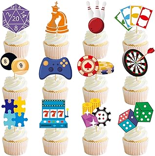 24 Pcs Game Night Cupcake Toppers Game Night Decorations Game On Decorations for Board Game Party Adult Classroom Decor