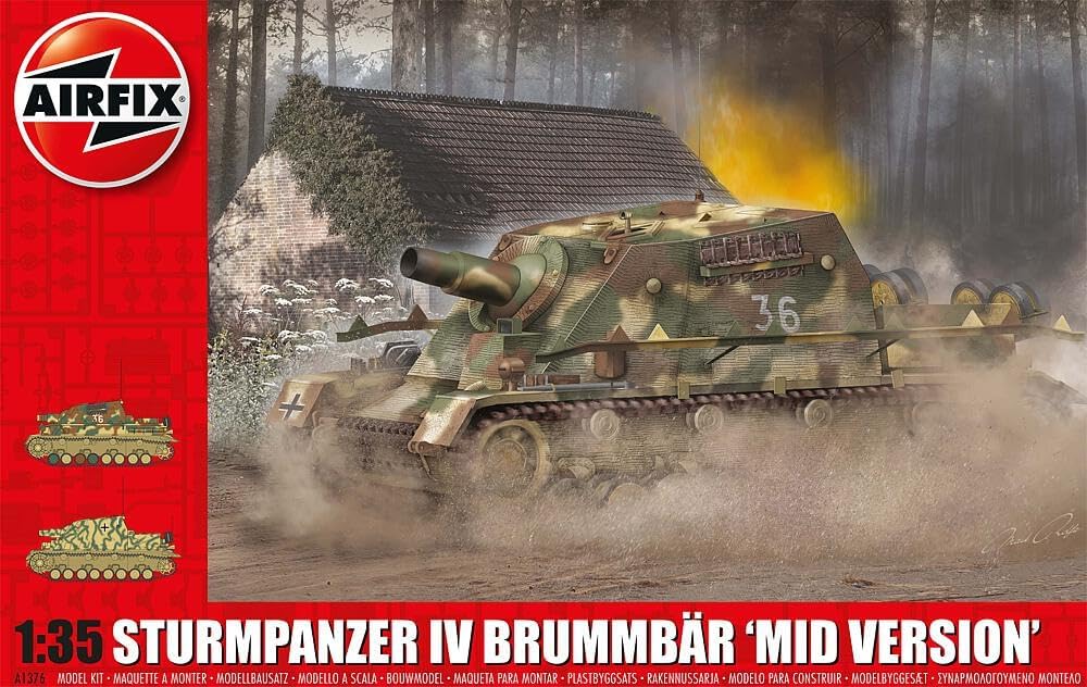 Airfix Sturmpanzer IV Brummbar Mid Version Tank 1:35 Military Vehicle Plastic Model Kit A1376