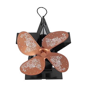 Heat Powered Fan, 50?-340? Fireplace Fan Low Noise High Temperature Resistant for Heat Distribution for Indoor for Home for Living Room(Bronze)