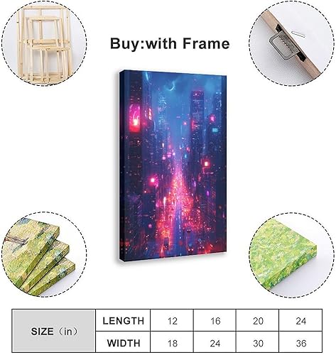 Miniatura 2 de Cyber Retro Pop Art Wall Print  Neon Futuristic Urban Decor  Vibrant 80s Style Artwork Poster Canvas Artwork Prints Rustic Farmhouse Decorations for