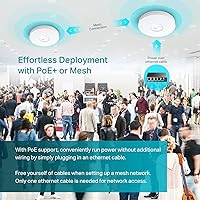 Vista 5 de TP-Link EAP613 - Punto de acceso inalámbrico sin adaptador DC Ultradelgado Omada True Wi-Fi 6 AX1800 Mesh, roaming sin interrupciones, WPA3