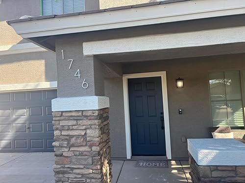 Vista 68 de Metal Numbers for House Outside, 5 Inch Modern House Numbers, DIY Floating Address Numbers with Screws, Rust Free Zinc Alloy, Silver Number 5