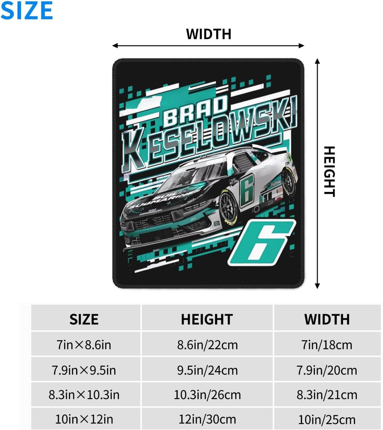 Brad Keselowski 6 Mouse Pad, Laptop Office Desk Accessories Wireless Mouse Pad Mouse Pad Non-Slip Water Resistant Desk Mat Premium Computer Accessories image 2