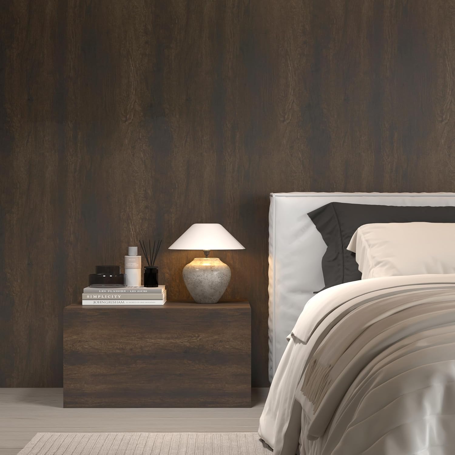 Natural Wood Contact Paper 31x354 inch Brown Wood Peel and Stick Wallpaper Removable Self-Adhesive Wood Grain Vinyl Wrap Matte Thicken Bubble-Free Design for Kitchen Bedroom Furniture Decor