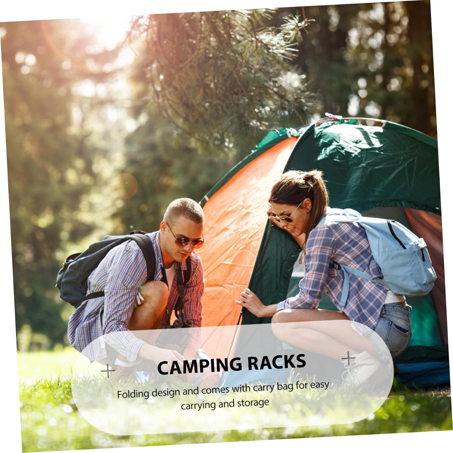 Amosfun 1pc Outdoor Ice Box Stand for Hiking Camping BBQ Portable Rack for Cooler Picnic Use Lightweight Support for Beach Backyard Activities