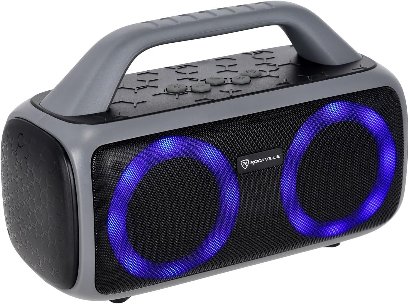 Rockville RPB50 20W x 2 RMS (40W Total) Portable Bluetooth Speaker, TWS Linking, LED Lights, Long Battery, for Parties and Outdoor Adventures