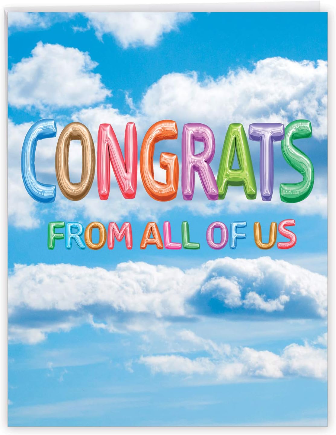 The Best Card Company - Jumbo Congratulations Greeting Card (8.5 x 11 Inch) - Big Group Notecard, Cute and Fun Whimsical Balloons (Not 3D or Raised) - Inflated Messages Congrats J5651PCGG-US