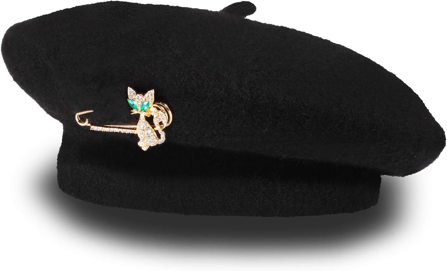 SATINIOR 6 Pieces Wool Beret Hat with Silky Scarf Brooch Solid Color French Beanie Hat for Women - Image 6