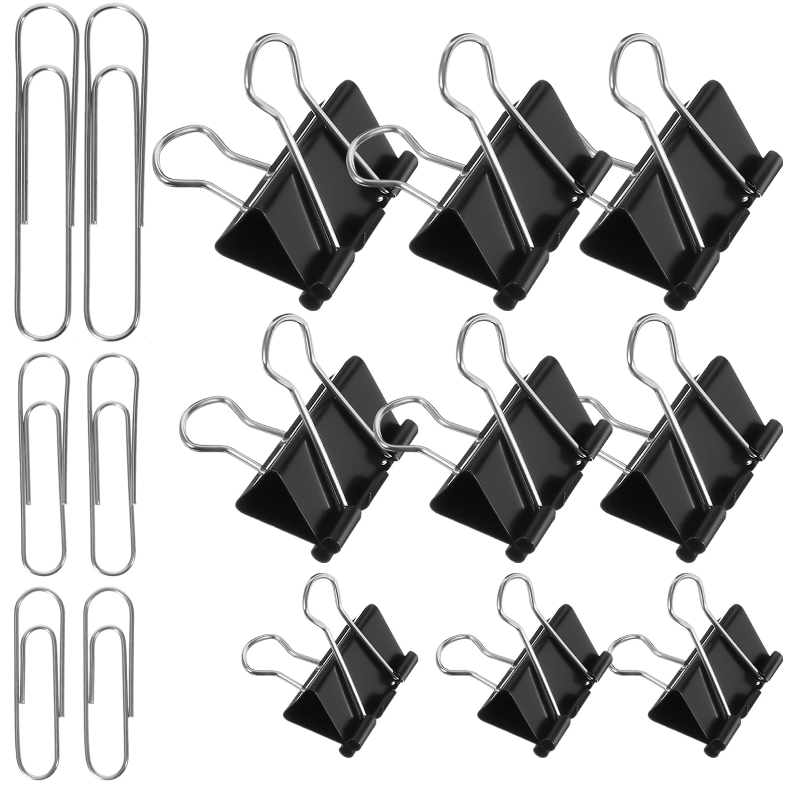 SHINEOFI 4 Scatole graffette multifunzione clip fermacarte clip metallo clip per fogli clip argentate l'ufficio asse cavo Totale cartelline portadocumenti porta graffette clip d'ufficio pp
