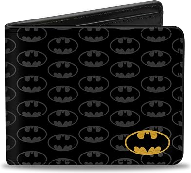 Buckle-Down Bi-Fold Wallet - Bat SignalCorner/Monogram Black/Gray/Yellow