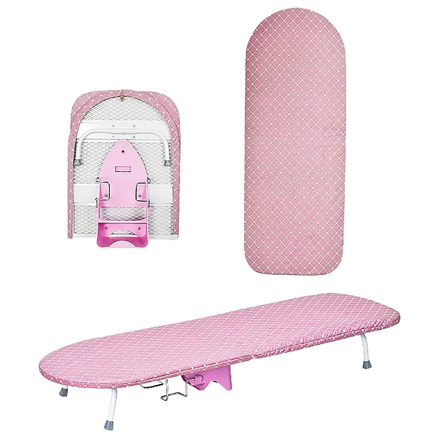 Pobbycrafm Tabletop Ironing Boards Small Ironing Boards Foldable Iron Board Whit Heat Resistant Cover Compact Table Ironing Board K