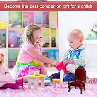 Vista 3 de Civaner 2 sillas de casa de muñecas en miniatura 1:12 en miniatura, vintage, rojo, muebles victorianos, accesorios para casa de muñecas, sillas