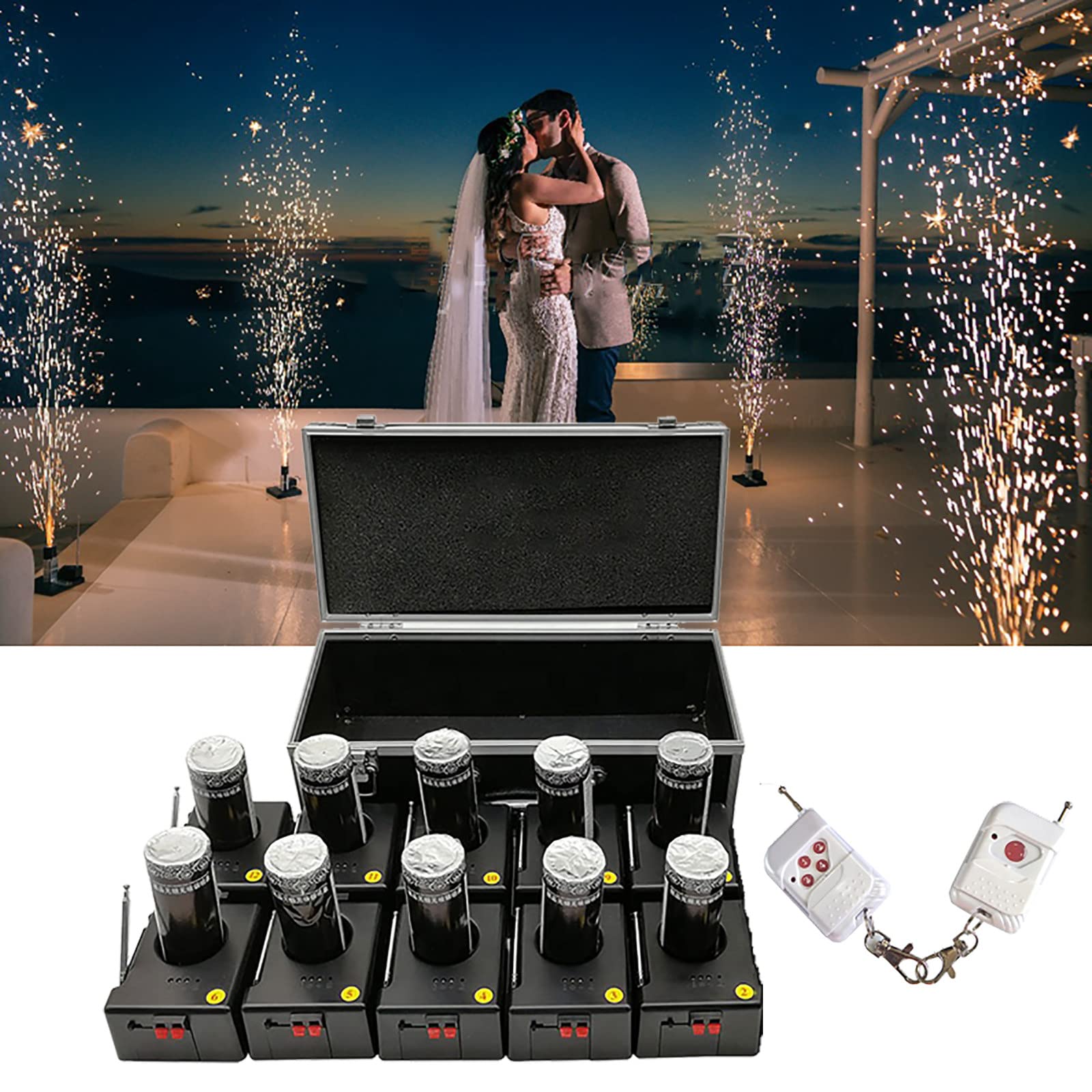 Sistemas de encendido de fuegos artificiales inalámbricos, disparadores de jets para escenario, encendedor electrónico de fuegos artificiales, receptor para equipo de fiesta de bodas ( 10Cues)