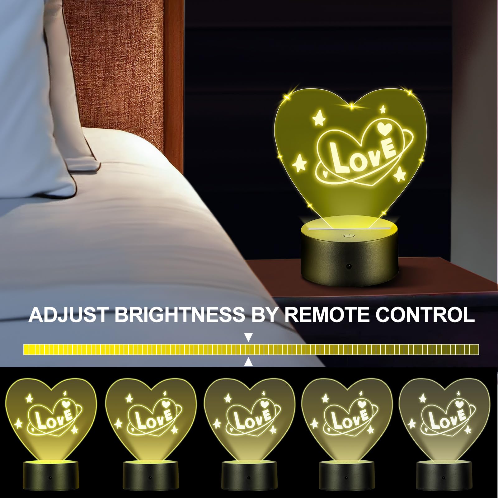 Palmcee 3D Night Light, 10Pack DIY Illusion Lamp with 16 Colors & 4 Modes - Image 3