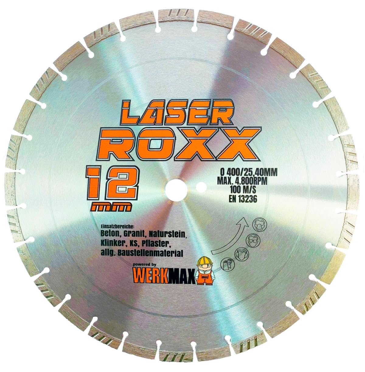 ROXX - Disco de corte de diamante universal para hormigón (400 x 25,4 mm)