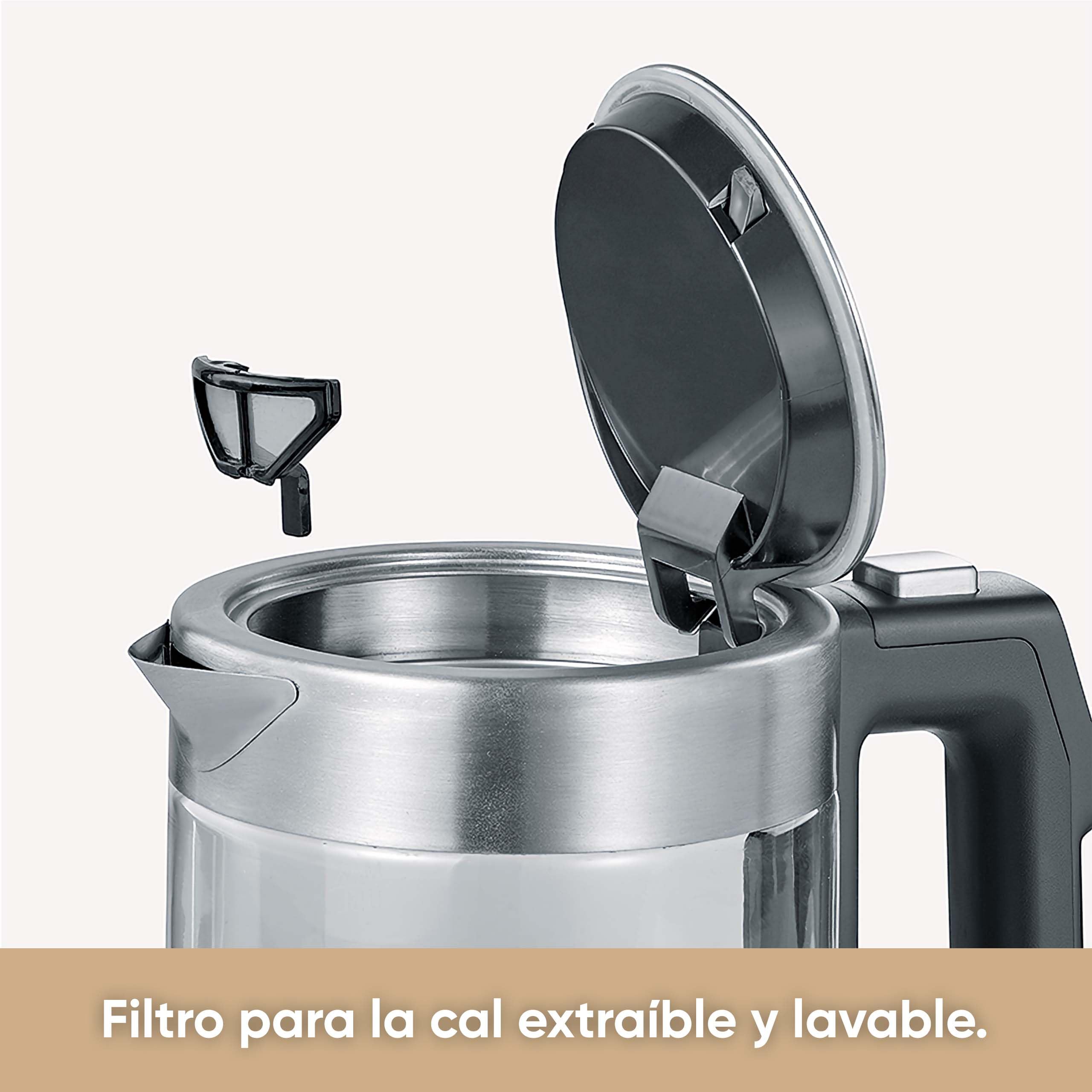 SEVERIN Mini Hervidor de cristal digital, 1100 W, 0.5 L, Acero Inoxidable/Negro WK 3458