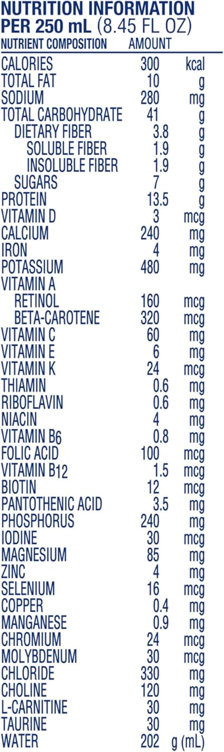 FIBERSOURCE HN, High Nitrogen Complete Nutrition with Fiber, Tube Feeding Formula (1.2 kcal/mL), Unflavored, 8.45 Fl Oz, Pack of 24