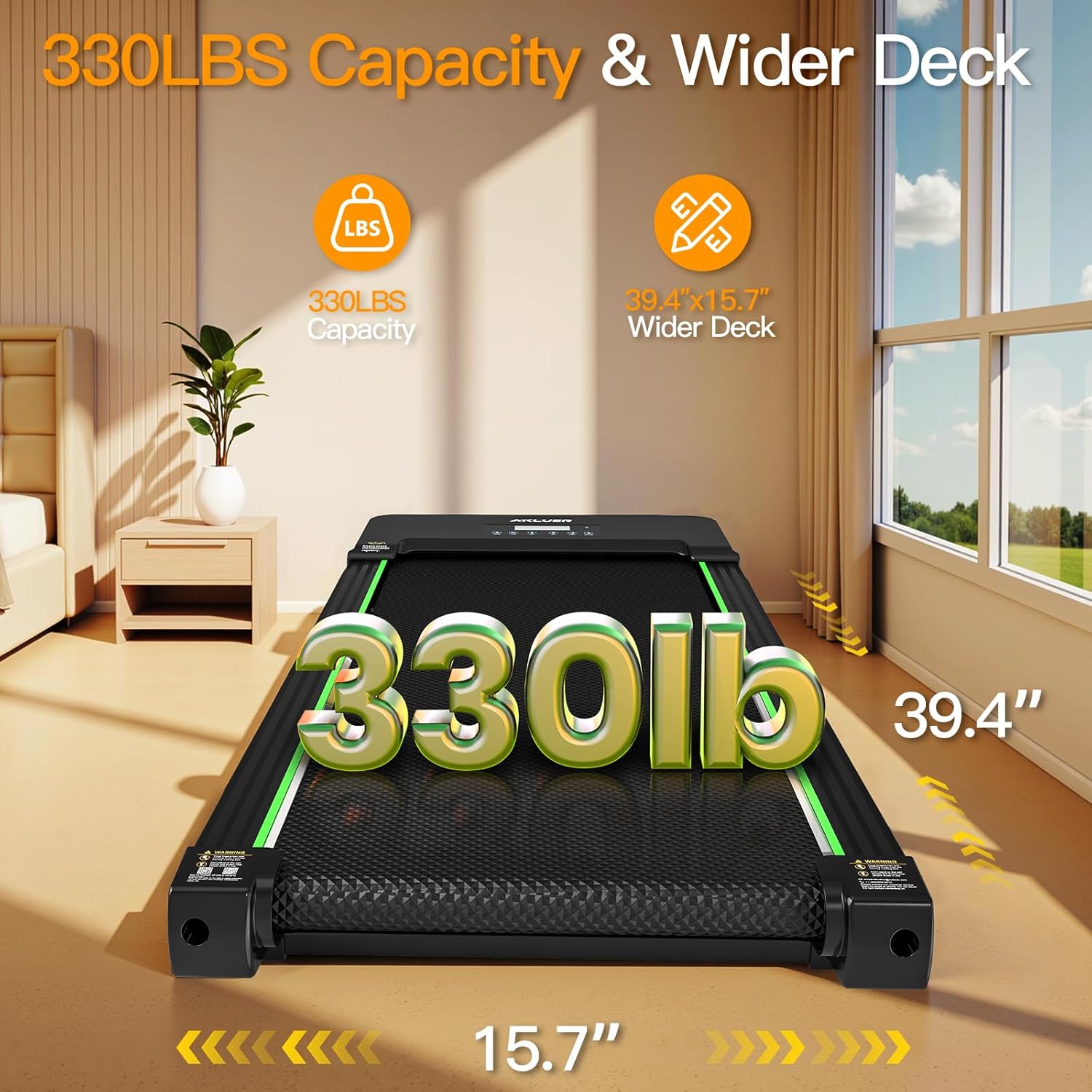 Akluer Walking Pad with 12% Auto Incline, Under Desk Treadmills for Home and Office, Portable Treadmill with Smart App Scenic Routes & Bluetooth Speaker for Home Hiking