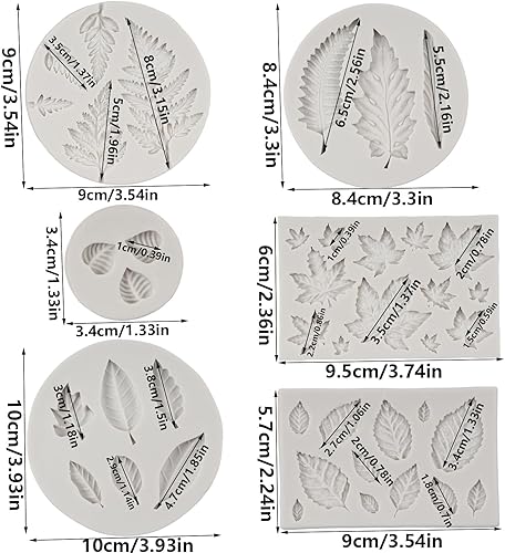 Miniatura 2 de FCKEMLDS Molde de silicona para hojas de arce, moldes de hojas de rosa, moldes de helecho, moldes de caramelo para decoración de pasteles,