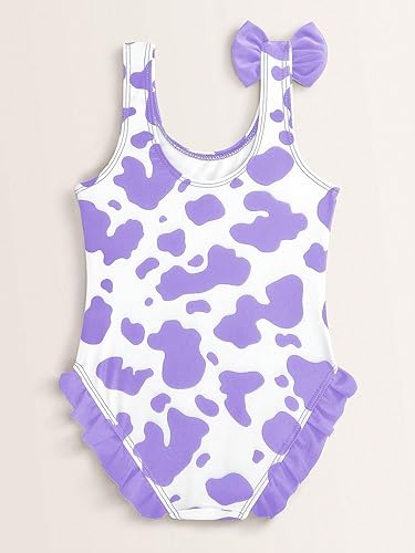 Miniatura 2 de WDIRARA Traje de baño de una pieza con estampado de vaca para niña
